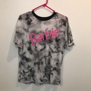 Grey marbled Barbie ringer tee L
